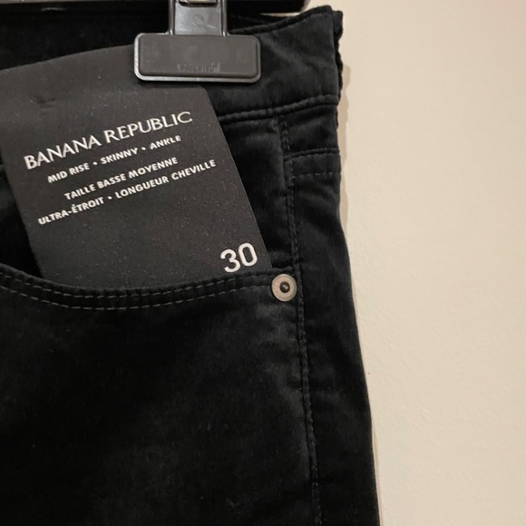 Banana Republic Black Velvet Mid Rise Skinny Ankle Pants - Picture 4 of 4